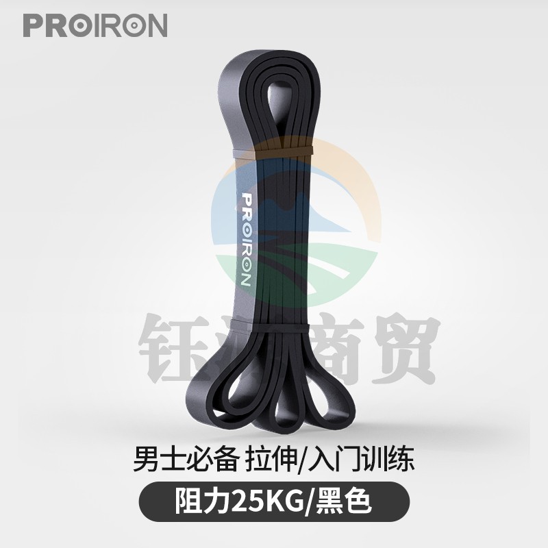PROIRON 弹力带 阻力带健身弹力绳拉力带拉力绳瑜伽带弹力圈引体向上辅助拉筋带伸展带 黑色阻力值20-35KG
