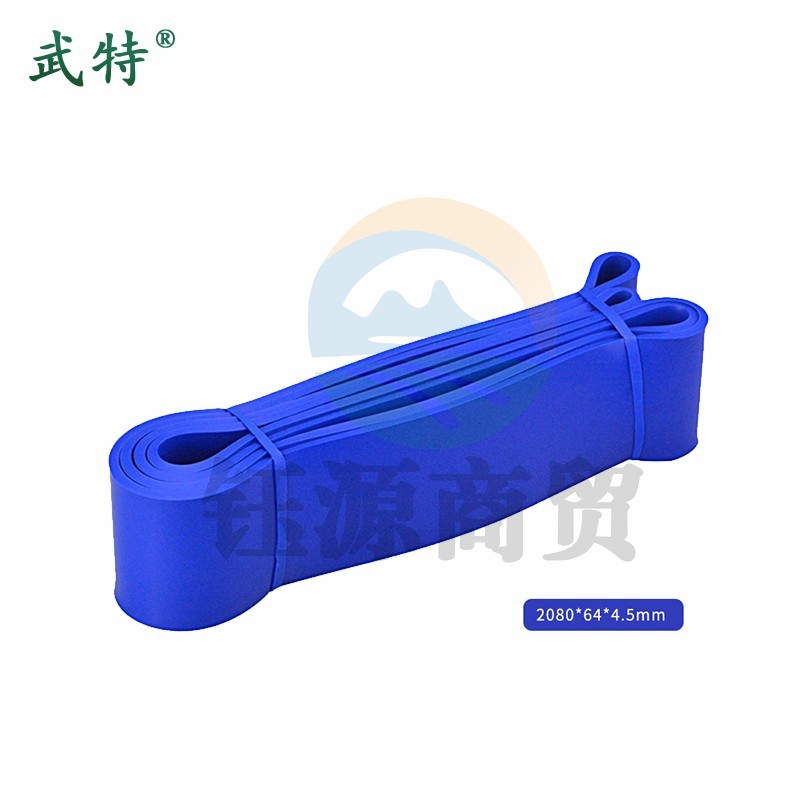 武特瑜伽阻力带引体向上辅助带伸展带弹力带瑜伽拉力带力量健身带（2080*4.5*64MM蓝色60-175磅）
