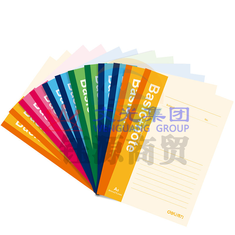 得力 7651 A5/40张   无线装订软抄本办公记事本 混色 (单位：本)