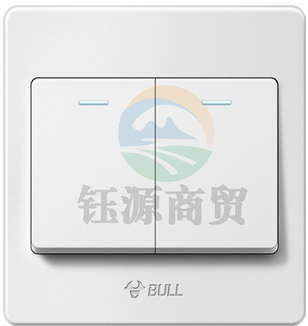 公牛(BULL) 墙壁开关 G07系列 二开单控开关 86型面板G07K211C 白色 暗装
