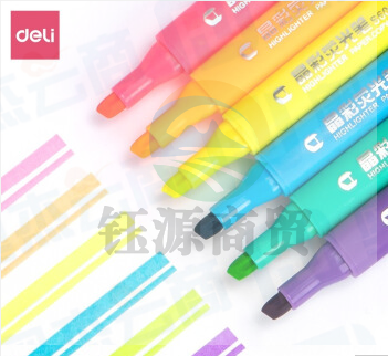 得力(deli)33111荧光笔6色 6支/盒