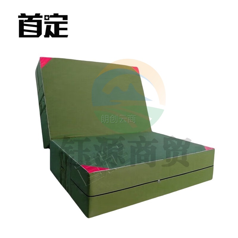 首定 体操垫 军绿色高密度海绵密度35 有机硅防水帆布 二折200*150*30