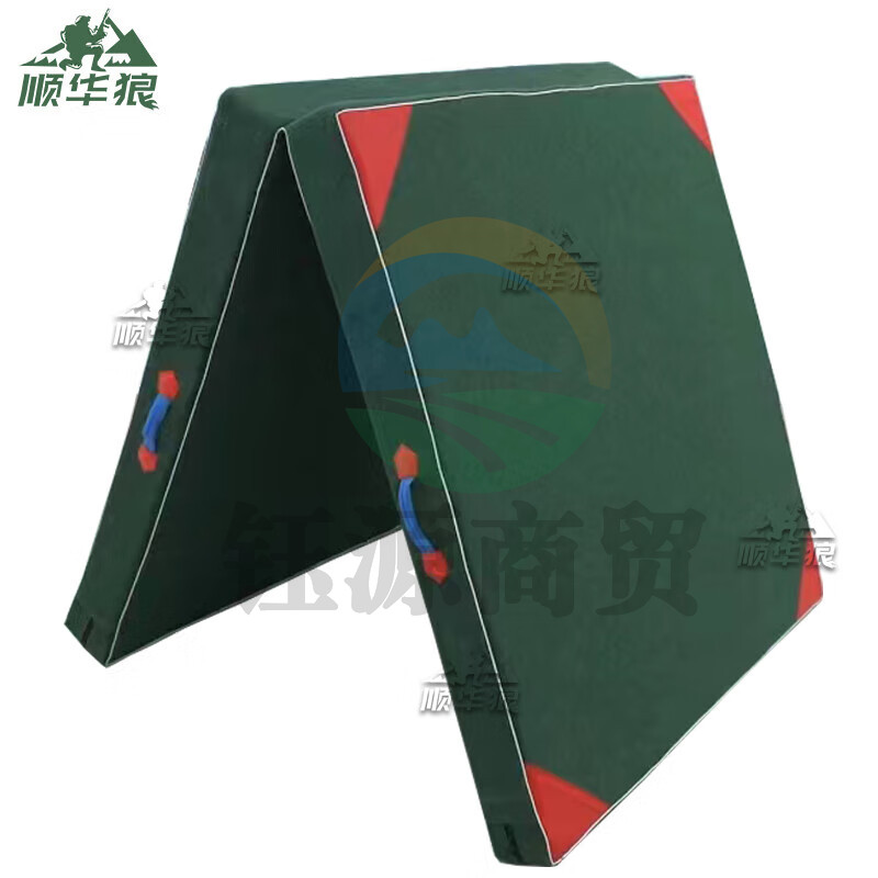 顺华狼 体操垫仰卧起坐垫跳高垫高密度35海绵普通帆布200*100*10cm两折