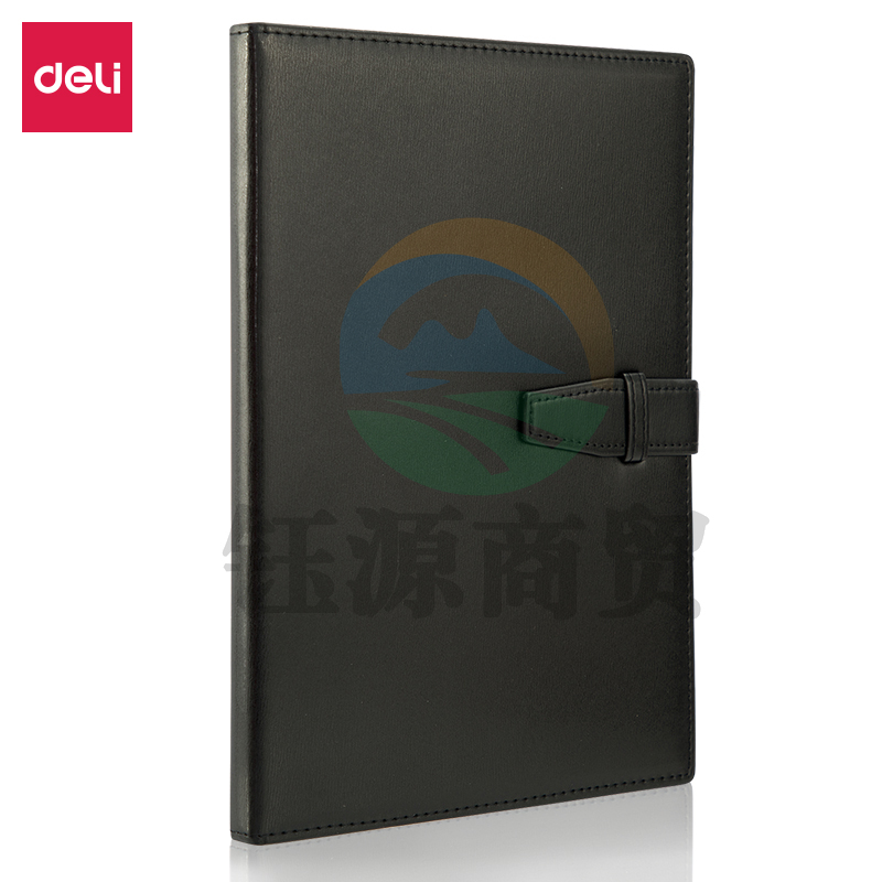 得力(deli)  3334 16K120张大号扣带皮面本 商务会议记事本笔记本子办公文具 黑色    WLSZ01052223312606