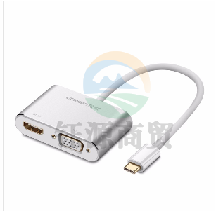 绿联(UGREEN) Mini DP转HDMI/VGA二合一转换器线4K高清