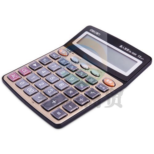 得力1559C 12位数语音计算器(金色)(台)   WLSZ01142110353285