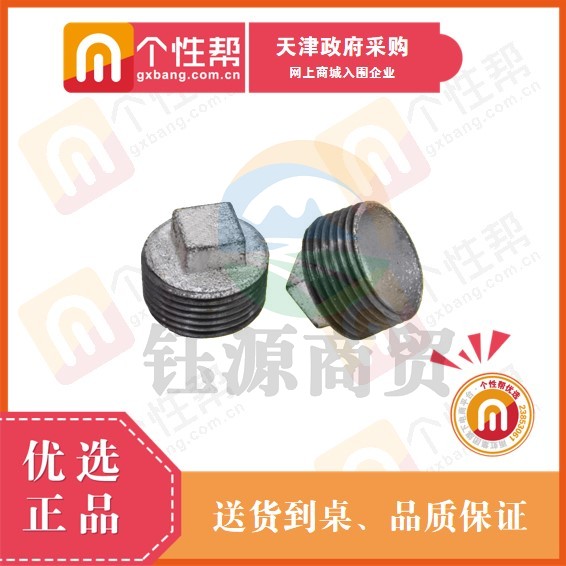 加厚国标玛钢镀锌铁外丝牙堵头4分  gxb000000728