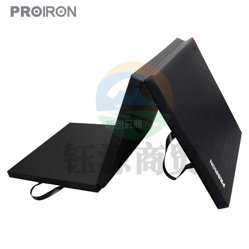 PROIRON体操垫健身垫空翻舞蹈练功瑜伽垫加厚PU皮革海绵仰卧起坐垫中小学生三折折叠户外运动