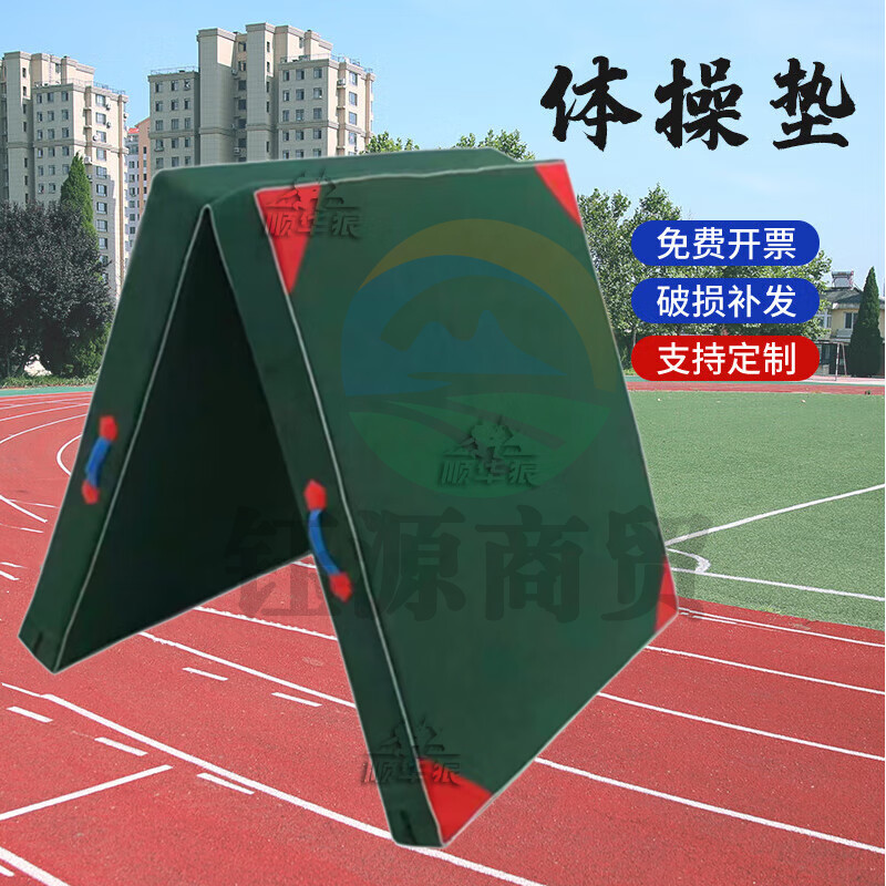 顺华狼 体操垫仰卧起坐垫跳高垫高密度35海绵普通帆布200*100*10cm两折