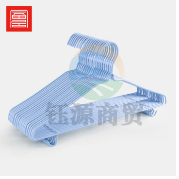 富居(FOOJO)衣架 浸塑无痕晾衣架衣服架成人儿童衣架子衣服撑子20只装蓝色带钩