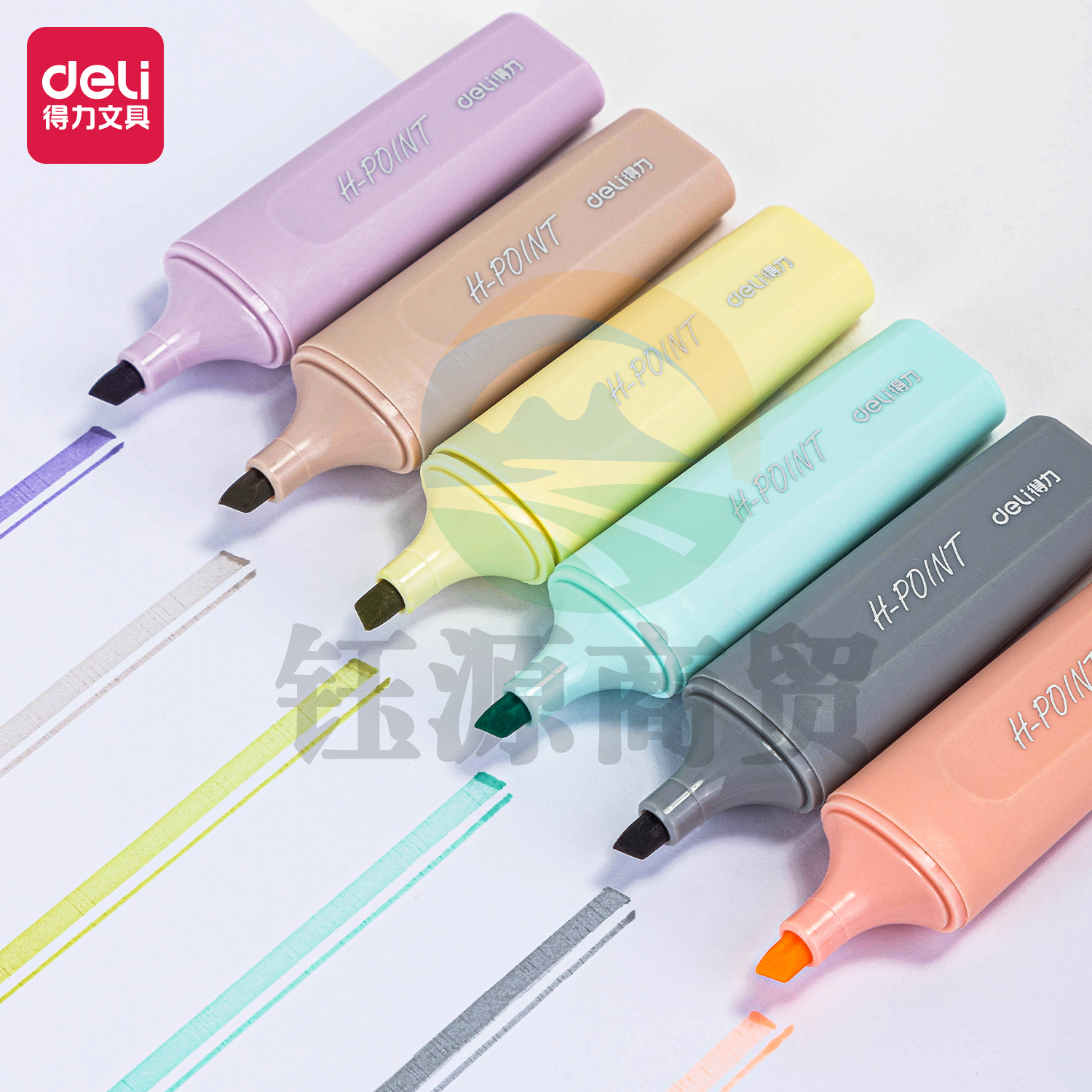 得力S616 薄雾系柔彩荧光笔(view)(混)(6支/盒)