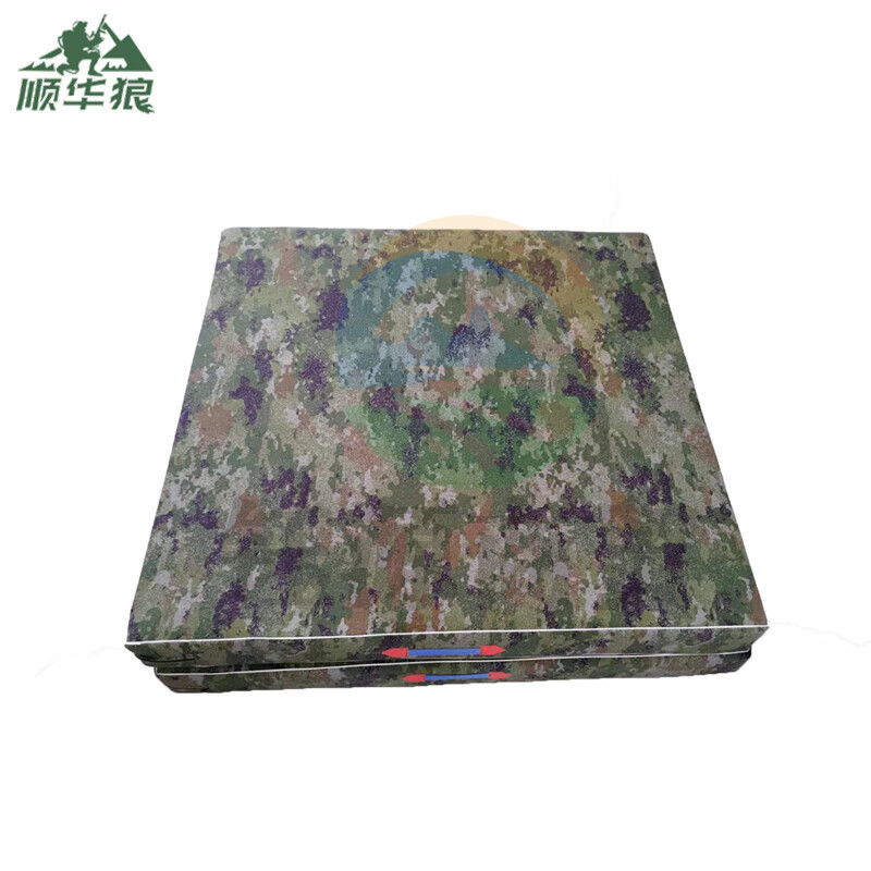 顺华狼 体操垫 空翻垫跳高垫防摔垫子仰卧起坐垫 丛林星箜迷彩 珍珠棉加密牛津布两折款 200*100*5cm