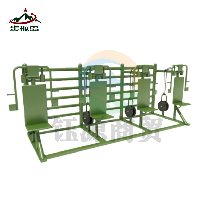 步孤岛 胸大肌组合训练器 室外力量组合运动健身大型体能训练器材 胸大肌训练器 军绿色