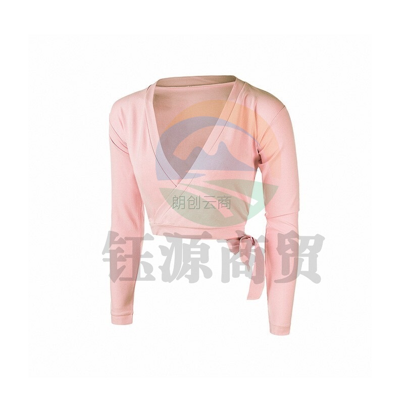 三沙（Sansha）儿童舞蹈练功服女体操外套长袖上衣芭蕾服棉Y4051 粉色 XXL