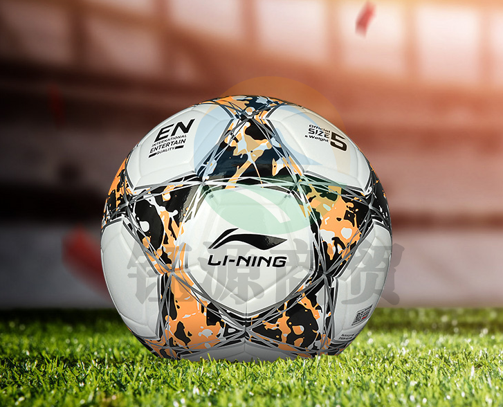 李宁（LI-NING）5号足球训练比赛用球儿童青少年学生足球 贴皮足球 LFQK675-2