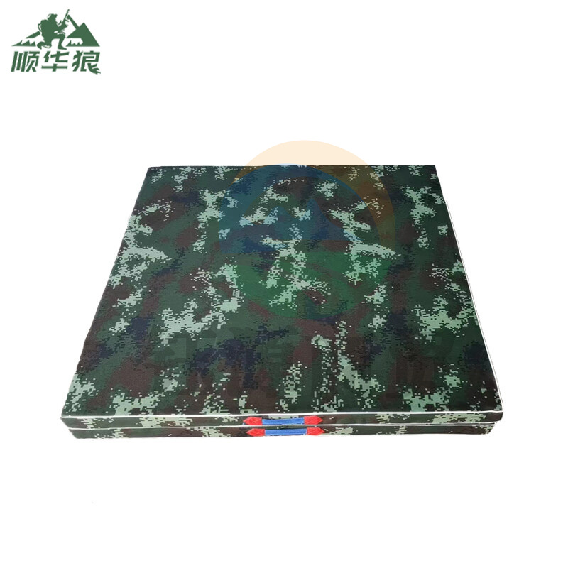 顺华狼 体操垫 空翻垫仰卧起坐垫跳高防摔加厚跆拳道 W警迷彩 珍珠棉牛津布两折款 2*1*0.1m