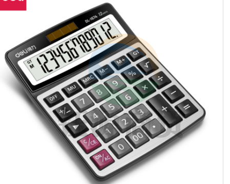 得力1674桌面计算器(银)12位宽屏幕    WLSZ01142144015720