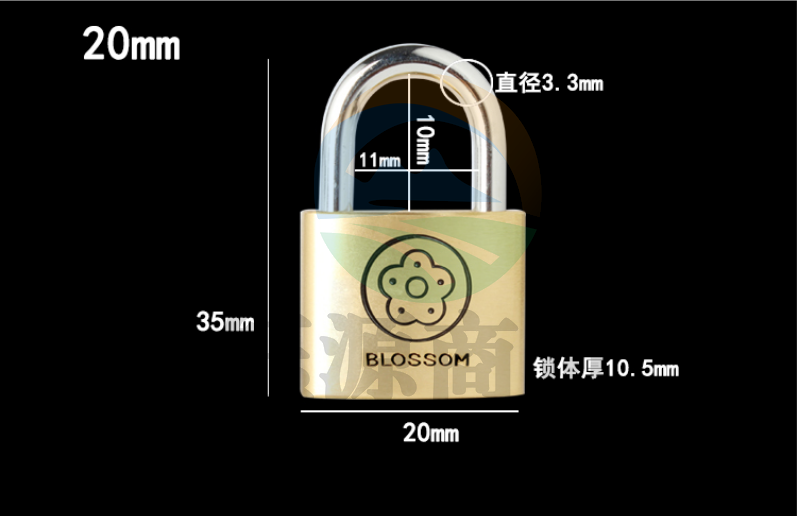 梅花(BLOSSOM)雅圆铜挂锁20MM 抽屉锁箱包锁 宿舍柜门锁BC9020    WLSZ12131011298465