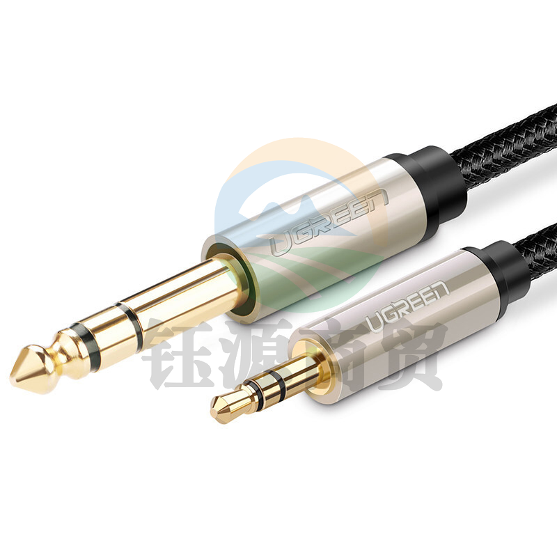 绿联 UGREEN 音频线 40804 音频线 AV127 2m 3.5转6.5 公对公 (黑色)  WLSZ06281240374110