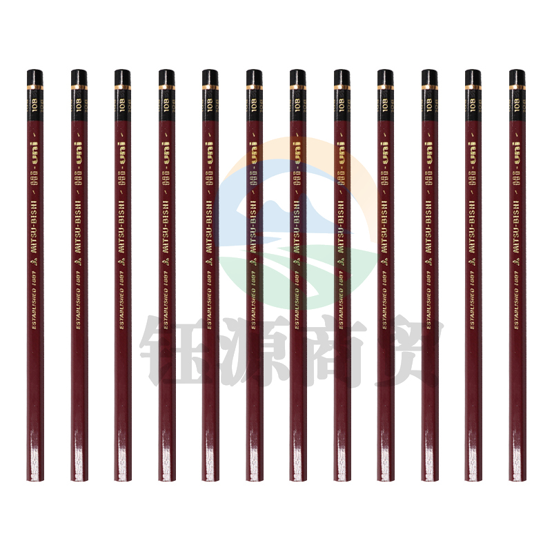 三菱(Uni)素描绘画铅笔 硬度测试铅笔HI-UNI木杆铅笔10B 12支装