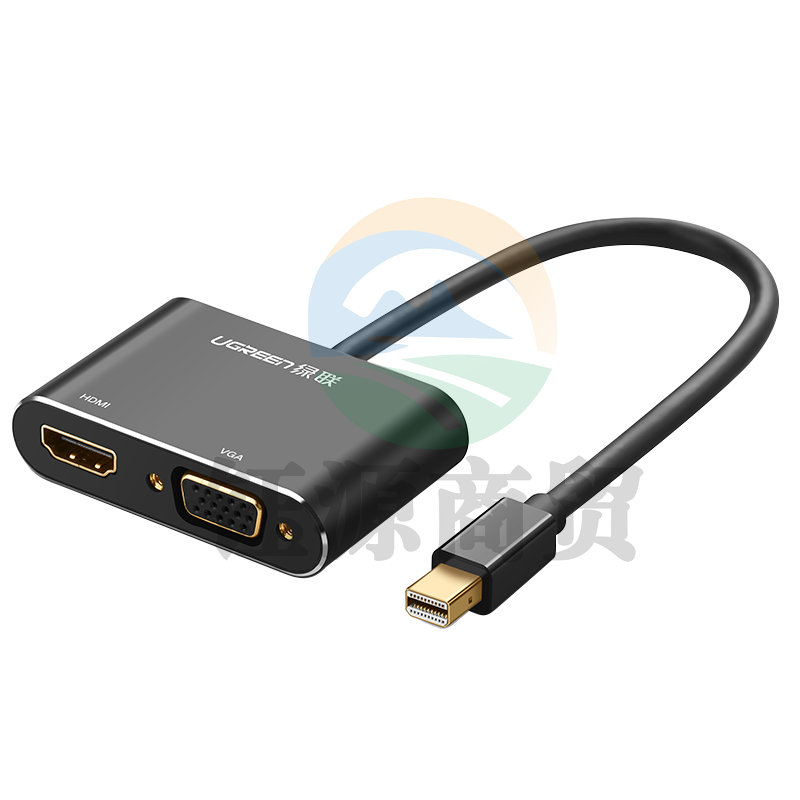 绿联(UGREEN)Mini DP转HDMI/VGA转换器线 4K高清雷电转接头 适用苹果微软笔记本接投影仪显示器 黑 20422  WLSZ06281238305788