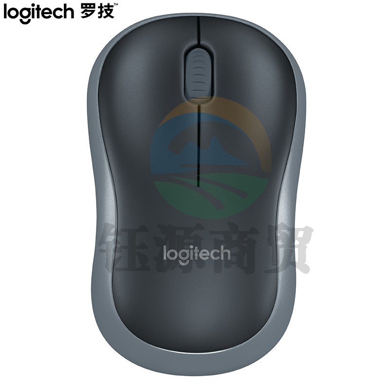 罗技(Logitech) M186 无线鼠标 对称鼠标 商务办公家用鼠标 带无线2.4G接收器 黑灰色   WLSZ07102159024401