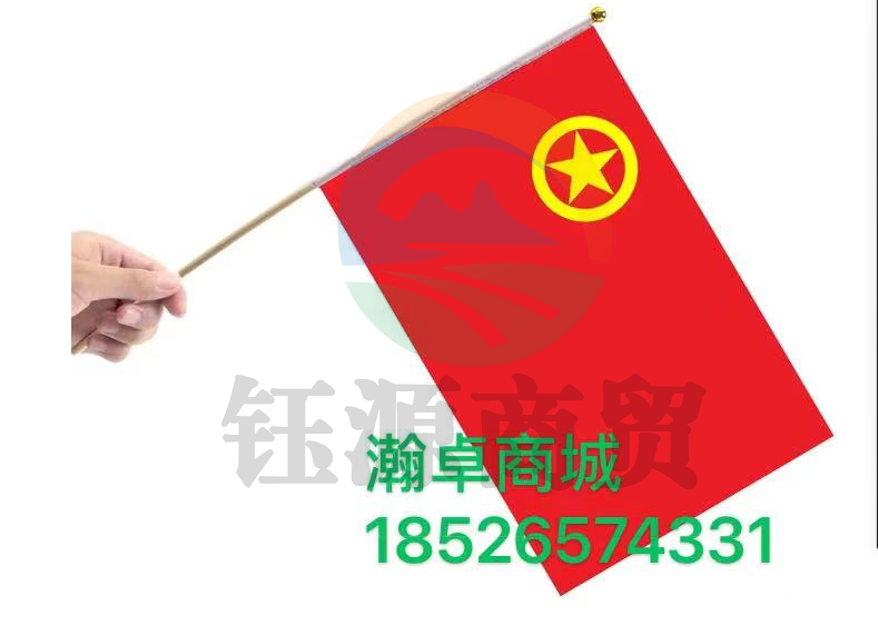 手摇团旗带杆 共青团小团旗 手摇旗 防水 10面一套 整套出售