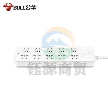 公牛(BULL)过载保护插座/插线板/插排/排插/接线板/拖线板 10位总控全长10米 GN-218