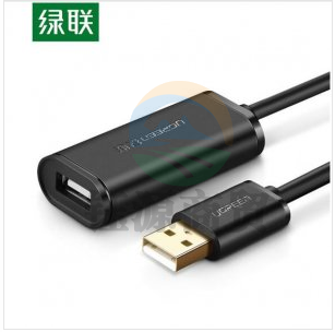 绿联 UGREEN US121 USB2.0延长线 公对母数据线 带信号放大器远距离传输加长线 15米
