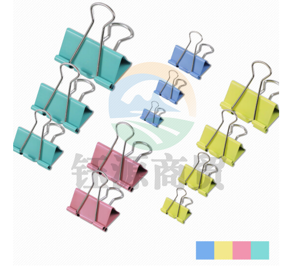 40只装19mm小号彩色燕尾夹 金属铁夹子长尾夹纸票夹 资料鱼尾夹 票据单据夹子 办公用品4266