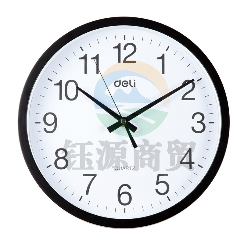 得力9006挂钟(黑)(只)37CM(14.5寸)    WLSZ01021052208729