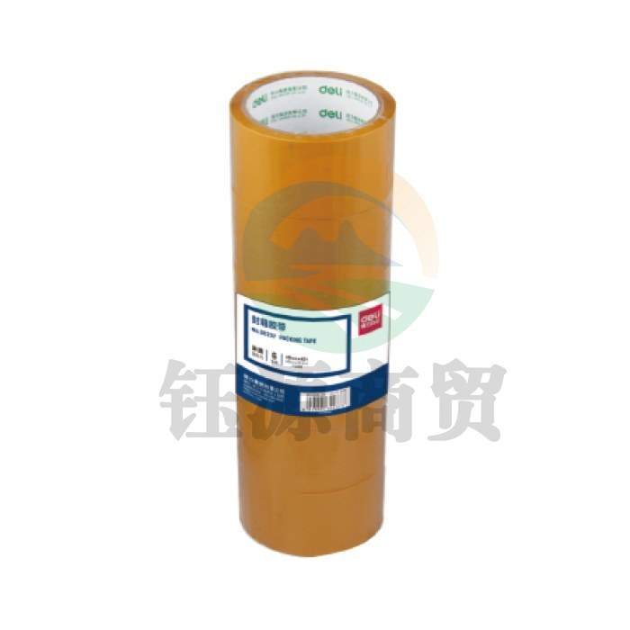 得力 30357 60mm*40y封箱胶带 黄色(6卷/筒)(单位：筒)    WLSZ01312230387495