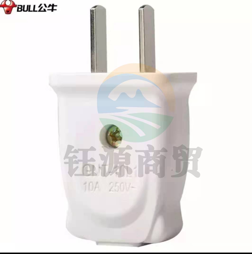 公牛(BULL)开关插座面板插头二脚插头 10a插头 2脚电源插头插座无线自行接线