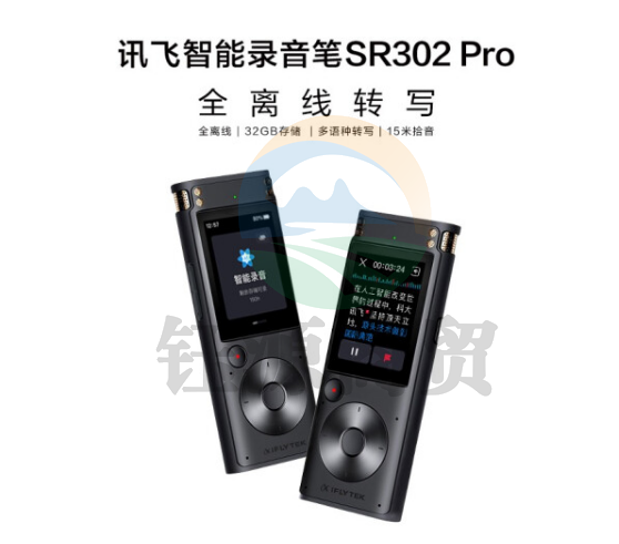 科大讯飞智能录音笔SR302Pro 32G内存 专业录音 高清降噪 离线实时转写 360°拾音 免费转写 星空灰     WLSZ02191746351805