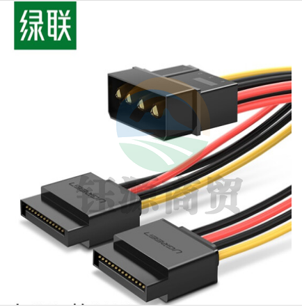 绿联 50398 黑色 0.2米 SATA4Pin转15Pin一分二电源线 WLSZ0129172529248