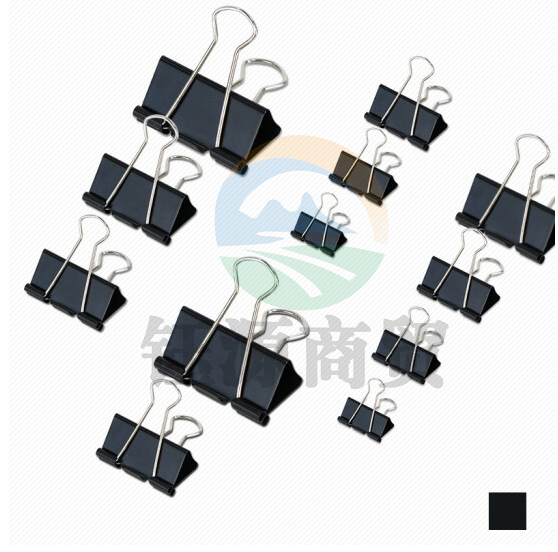 40只装19mm小号黑色燕尾夹 金属铁夹子长尾夹纸票夹 资料鱼尾夹 票据单据夹子 办公用品3883