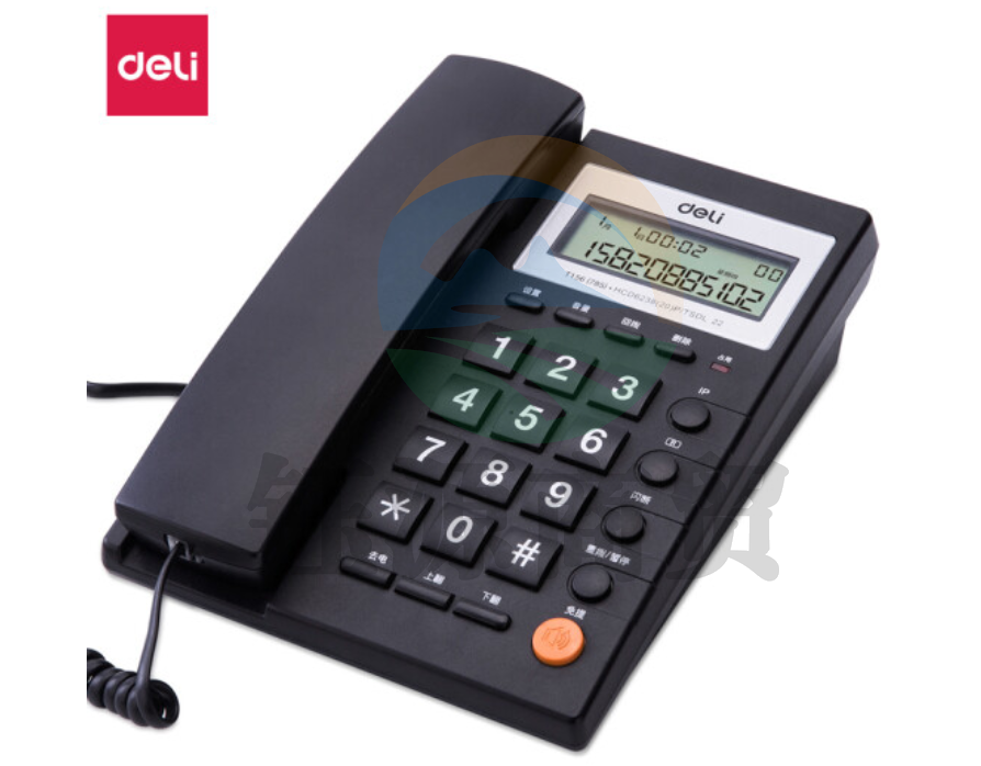 得力(deli)电话机座机 固定电话 办公家用 免提通话 可接分机 785 黑