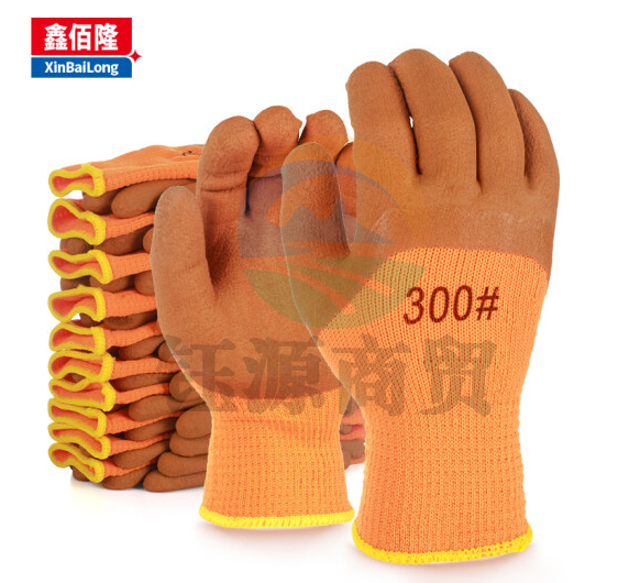 浸胶手套发泡防滑耐磨加绒加厚防寒保暖工地干活胶皮劳保手套 10双BL-S22