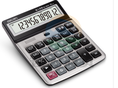 得力(deli) 1622 语音计算器 宽屏显示12位计算器 办公财务商超收银 银色    WLSZ01142144153834