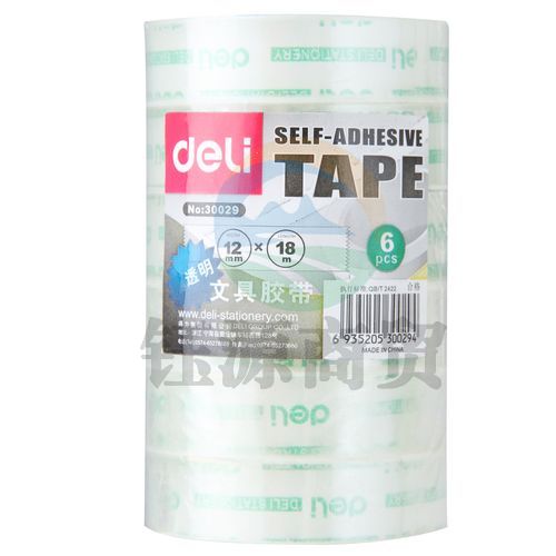 得力 30029 高粘度透明胶带小胶带12mm*18m(卷)