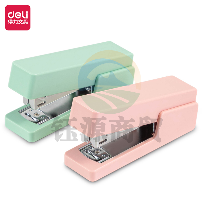 得力(deli) 12号订书机家用办公用 马卡龙色大号订书器装订机家用钉书机配订书钉 0284 随机颜色订书机+订书针     WLSZ01142036103262