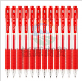 得力S06按动式中性笔(红色)12支/盒    WLSZ01021344478428
