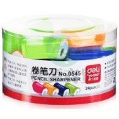 得力(deli) 0545 时尚靓彩卷笔刀 3色 24个/盒   WLSZ01312235226931