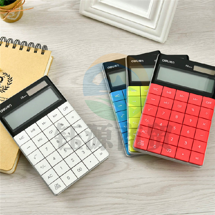 得力1589 12位数桌面计算器 普通计算器(红)(台)    WLSZ01142108338344