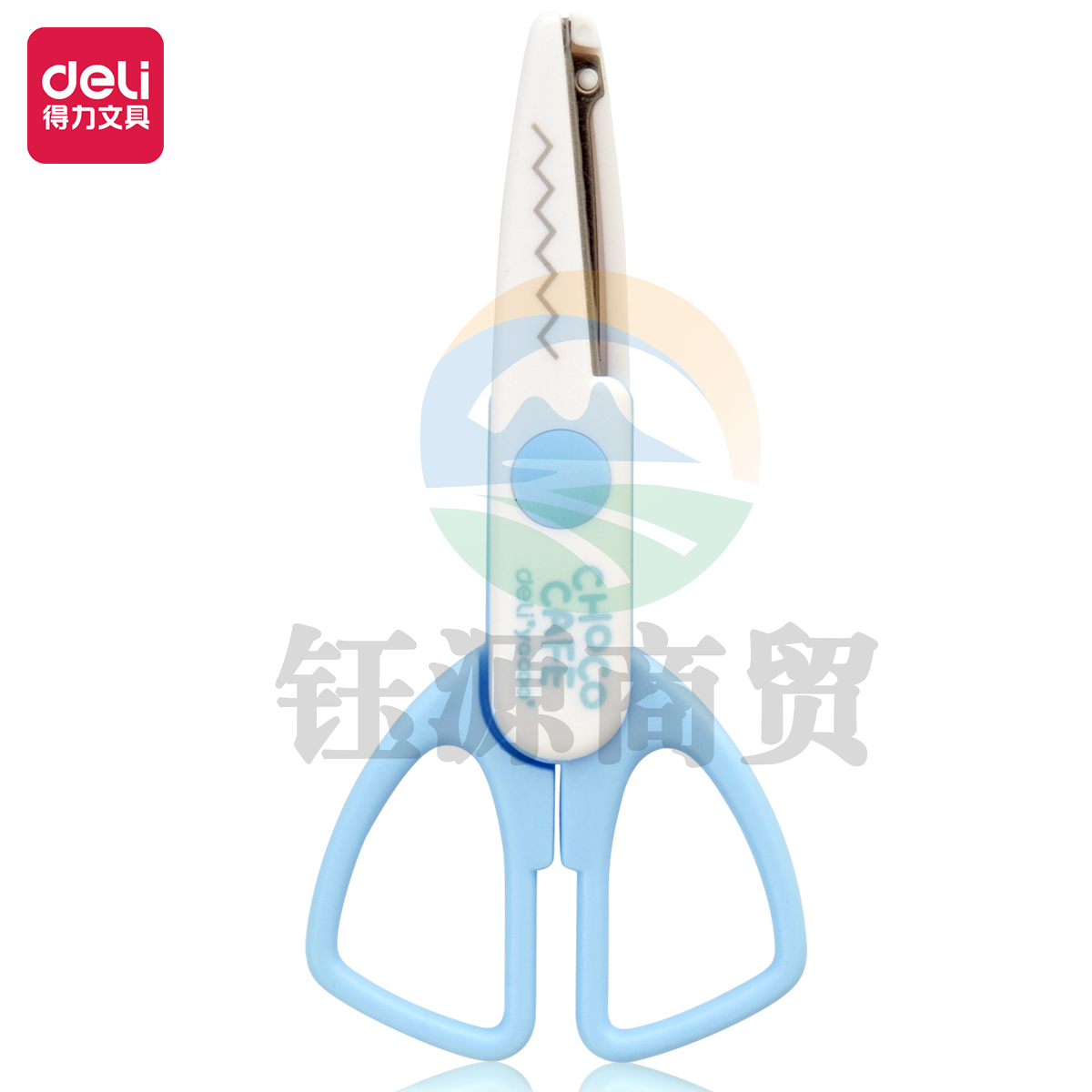 得力优酷95373花边剪(蓝)(把) 趣味强力花边剪刀   WLSZ01312228424110