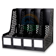 得力(deli)加厚耐用三联四联文件架/文件筐/文件栏 文件管理 办公用品 9846 四联黑色      WLSZ0212171520720