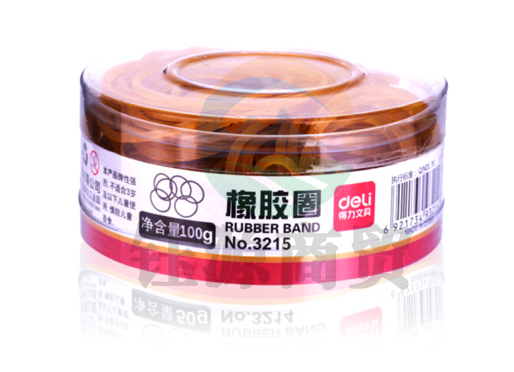 得力 3215 橡胶圈(黄)(100g/筒)  WLSZ01142241585333