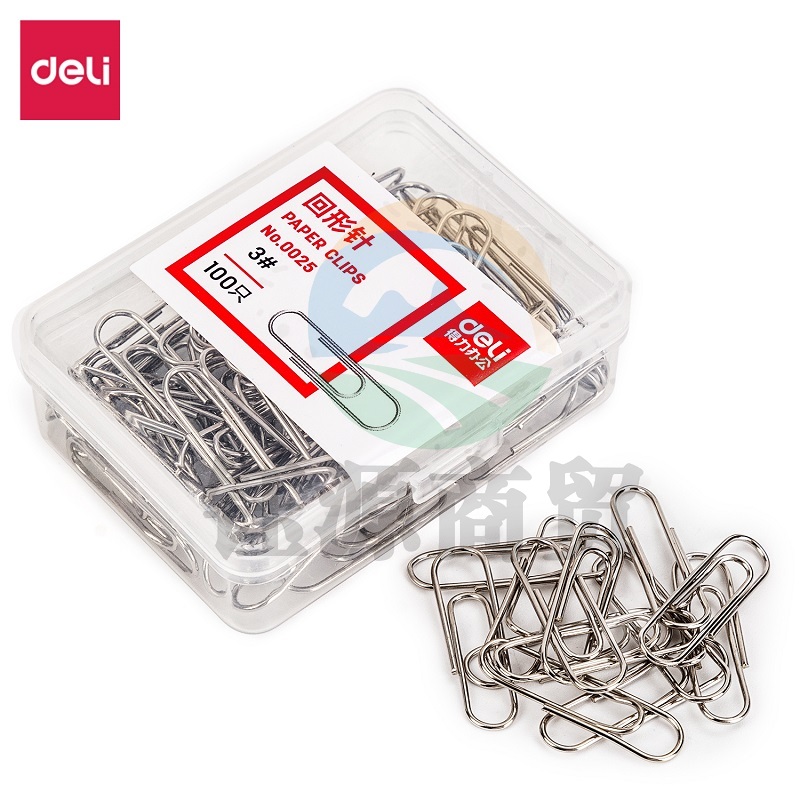 得力(deli)镀镍金属彩色回形针/曲别针 财务文件分类收纳 办公用品 0025 便携小盒银色回形针 10盒装     WLSZ01071329057950