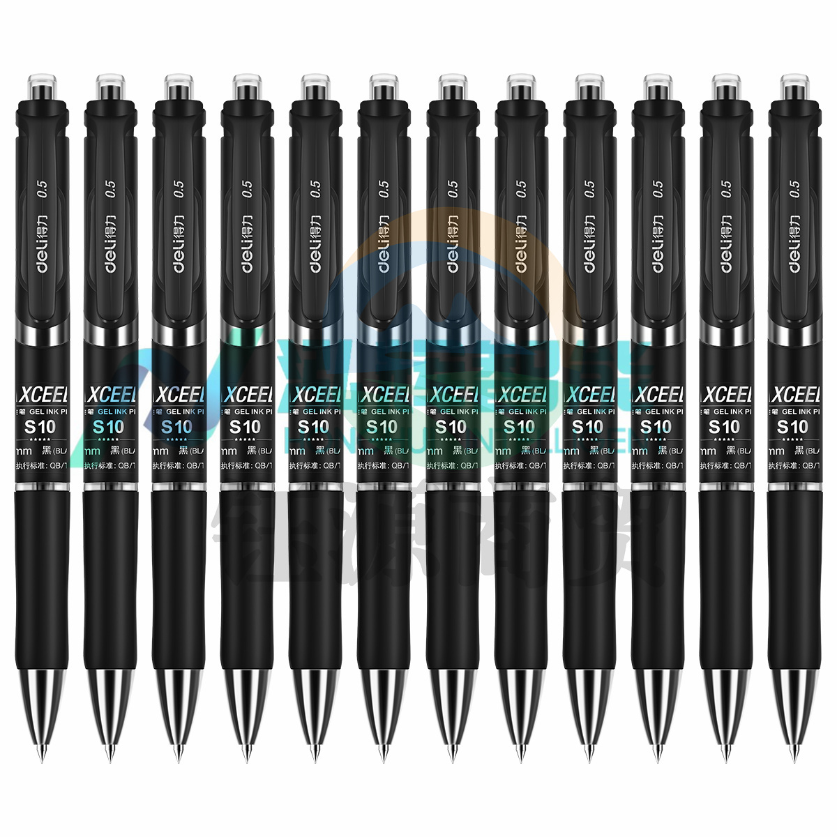 得力 S10 签字笔中性笔水笔 0.5mm 12支/盒 (单位：支) 黑色 WLSZ0103160912450