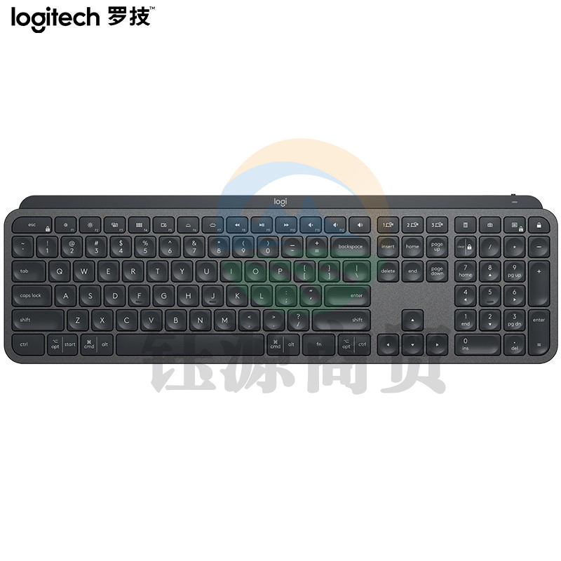 罗技 MX Keys 无线蓝牙键盘 高端办公键盘 超薄 全尺寸 智能背光 深灰色   WLSZ0710214852269